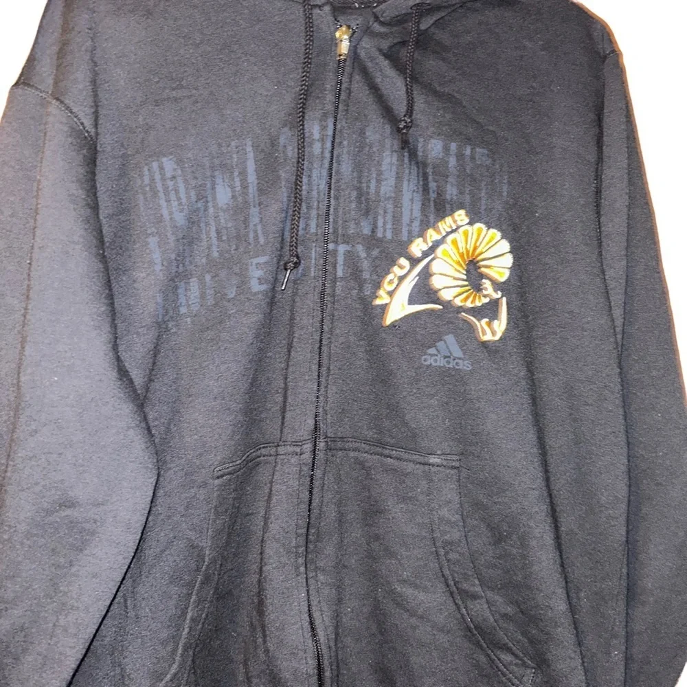 adidas vcu Virginia commonwealth university rams black hoody jacket 2XL xxl rva